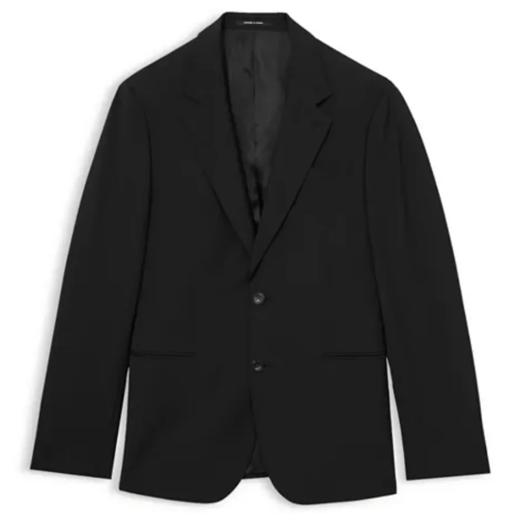 REISS Promise Plain Weave Blazer, Color Black, Size 44 Regular, Retail $475.00US